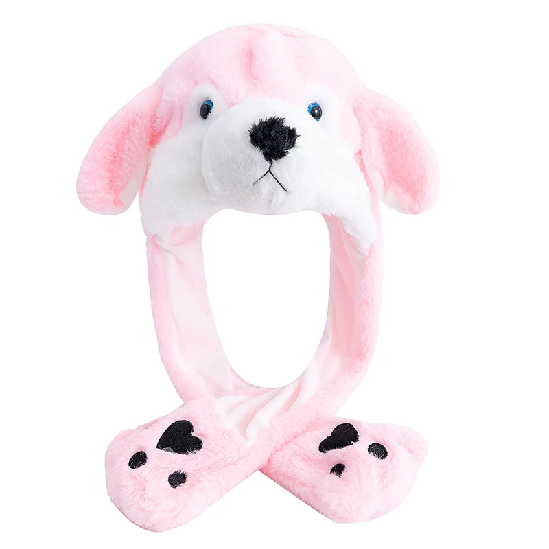 Hot Sale Unisex Funny Ear Hat Cow Animal Style Cute Ear Moving Up Cap Men Women Girls Rabbits Ears Plush Winter Lovely Hat ﻿
