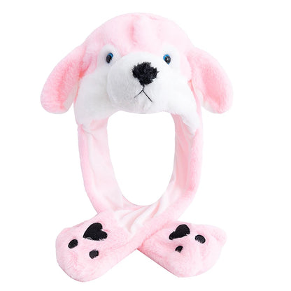 Hot Sale Unisex Funny Ear Hat Cow Animal Style Cute Ear Moving Up Cap Men Women Girls Rabbits Ears Plush Winter Lovely Hat ﻿