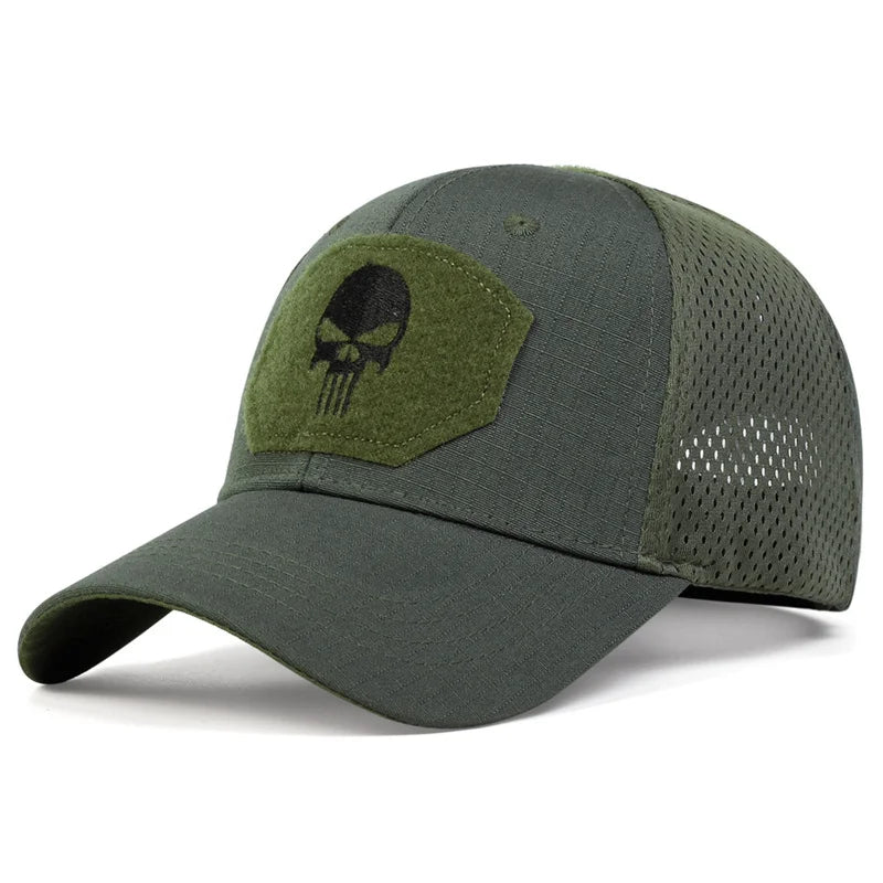 Unisex Camouflage Tactical Baseball Cap – Mesh Breathable Outdoor Fishing Hunting Snapback Hat