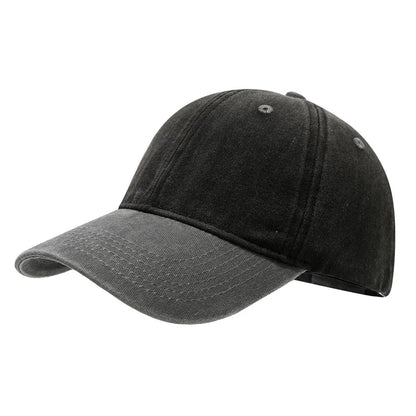 Unisex Washed Cotton Baseball Cap – Color-Matched Casual Snapback Sun Hat for Spring & Summer