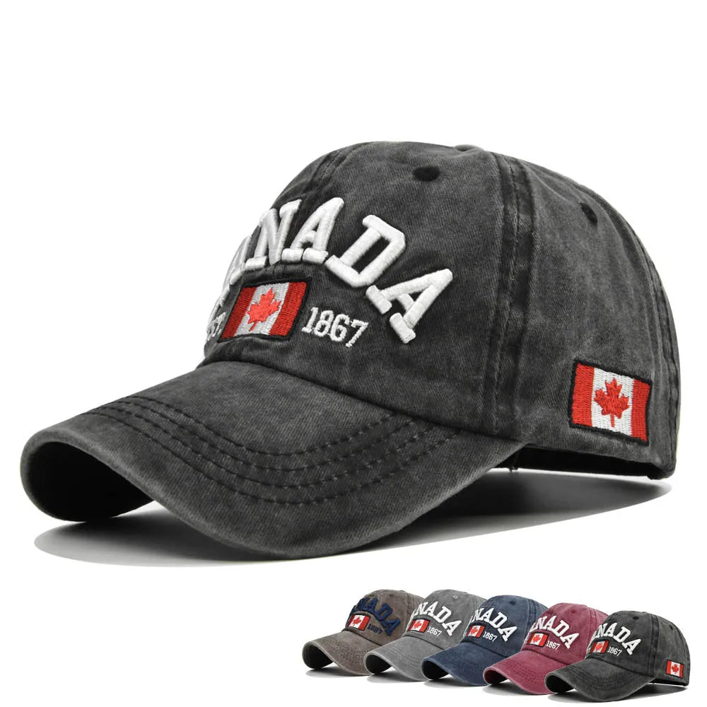 Unisex CANADA Letter Baseball Cap Cotton Casual Fashion Adjustable Hat