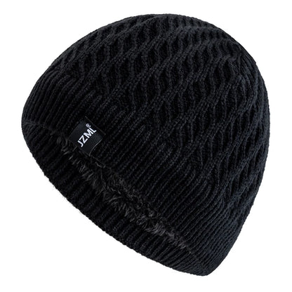 New Style Unisex Winter Hats Plush Fur Lined Men Women Warm Beanie Cap Casual JZML Label Decor Outdoor Winter SKI Knitted Hats