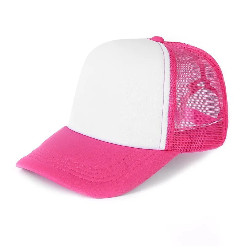 1 Piece Summer Trucker Hat Men Women Net Polyester Baseball Cap Blank Mesh Dad Hats Adjustable Sun Hat Visor