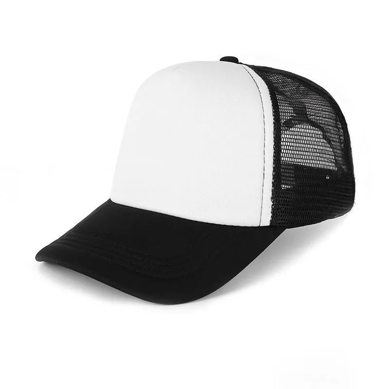 1 Piece Summer Trucker Hat Men Women Net Polyester Baseball Cap Blank Mesh Dad Hats Adjustable Sun Hat Visor