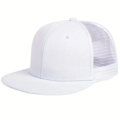 Unisex Solid Color Splicing Baseball Hats Spring Autumn Outdoor Adjustable Casual Hip-hop Trucker Caps Sunscreen Hat