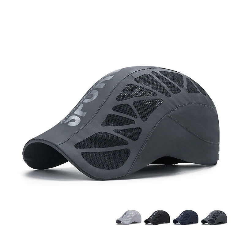 Men’s Summer Sport Alphabet Mesh Cap Breathable Quick-Dry Sun Hat Adjustable