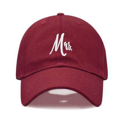 Matching Mr. & Mrs. Baseball Cap Men's Women's Cotton Embroidery Sport Golf Caps Bridal Gift Newlywed Honeymoon Wedding Gift