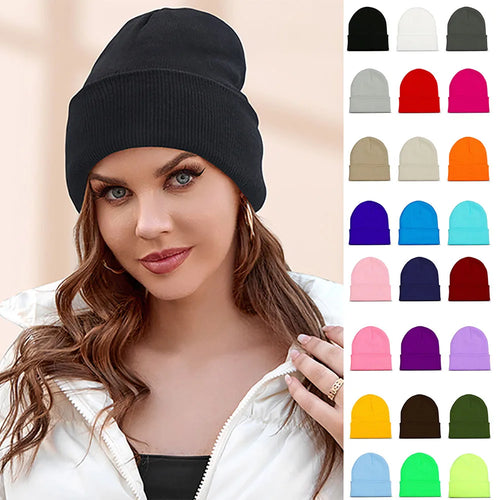 24 Colors Unisex Beanie Hat for Men Women Winter Knit Caps Soft Ski Hats