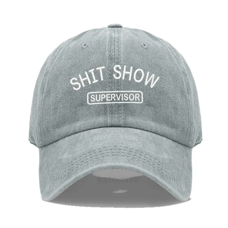 Men's Baseball Cap Women's Sport Golf Caps for Man Washed Cotton SHIT SHOW SUPERVISOR Embroidery Dad Hat Sun Hats Dropshipping