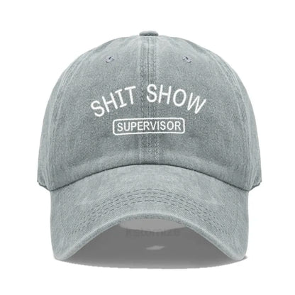 Men's Baseball Cap Women's Sport Golf Caps for Man Washed Cotton SHIT SHOW SUPERVISOR Embroidery Dad Hat Sun Hats Dropshipping