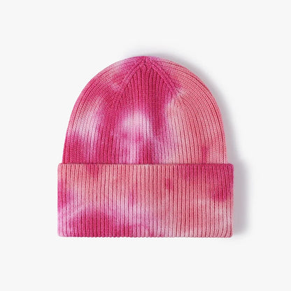 High Quality Fashion Women Men Autumn Winter Warm Beanie Hat Tie Dye Lady Male Knitted Wool Beanies Hat Cap For Women Men