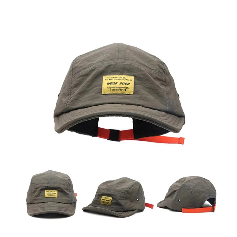 Unisex 5-Panel Snapback Cap – Quick-Dry Flat Brim Summer Casual Sun Hat