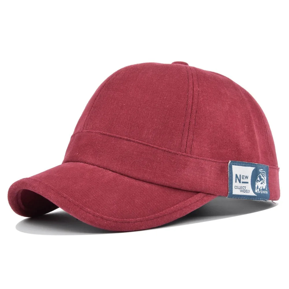 Unisex Vintage Baseball Cap SHORT Visor Letter Baseball Hats Men And Women Outdoor Sports Hats