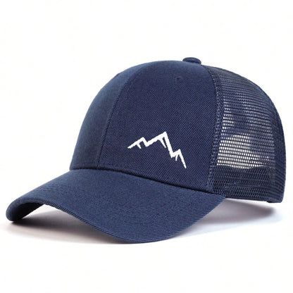 Unisex Mountain Range Embroidery Baseball Net Caps Spring Summer Outdoor Adjustable Casual Hats Dad Hat Sunscreen Hat