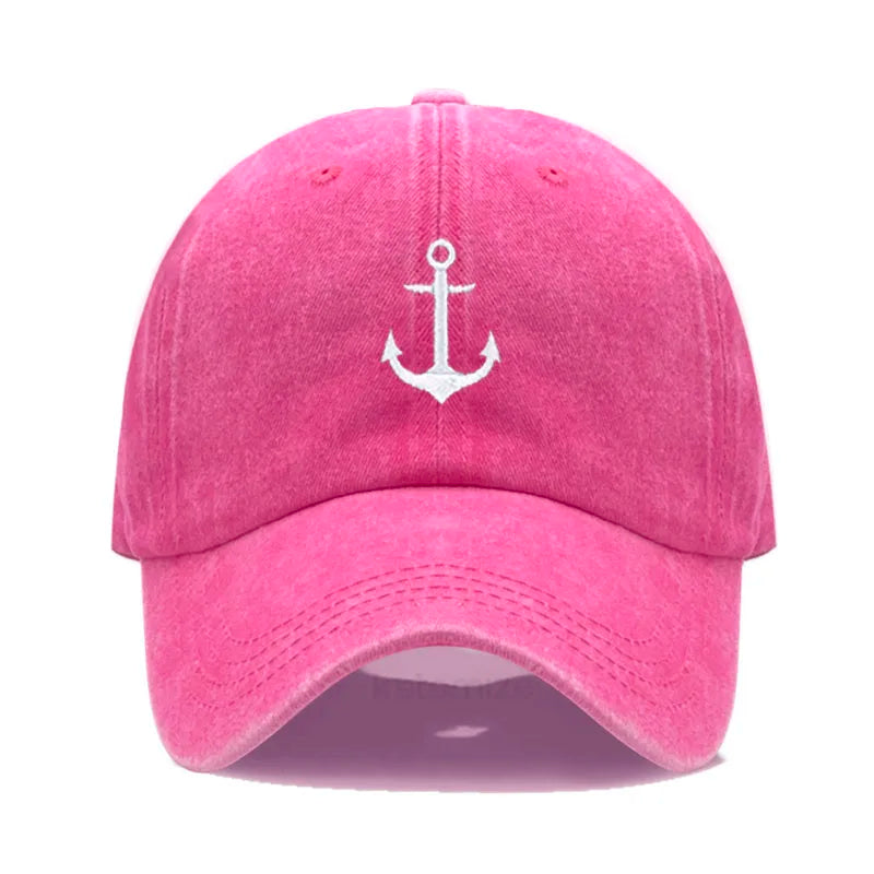 Anchor Embroidered Baseball Cap for Women Men Fashion Adjustable Soft Washed Cotton Dad Hat Unisex Classic Golf Caps