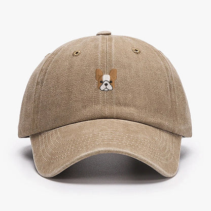 Embroidered Mini French BullDog vintage cotton Baseball caps Men Women Washed Hat Sports Fishing Dad Summer Peaked cap