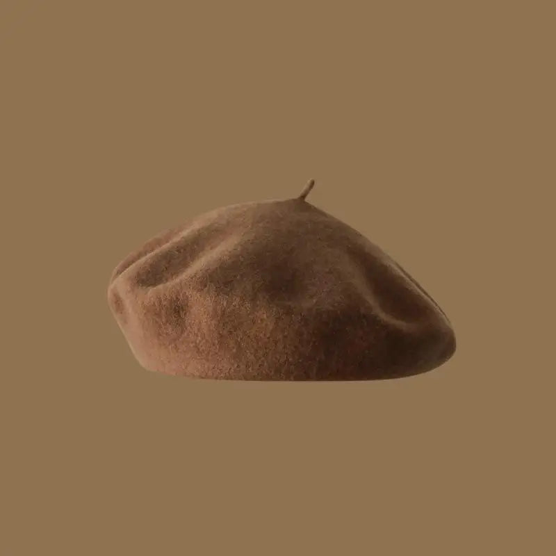 Wool Beret Hat Women French Beret Vintage Painter Cap Girl Solid Female Beret Femme Retro Casual Beanie Mushroom Hat Bonnet
