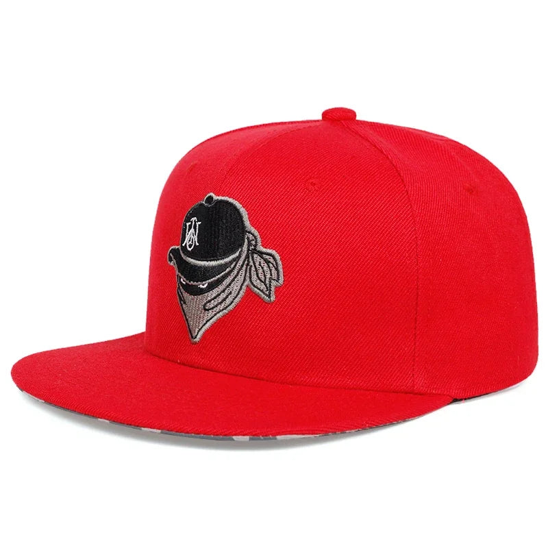 Unisex Masked Embroidery Hip-hop Hats Spring Autumn Adjustable Casual Snapback Baseball Caps Outdoor Sunscreen Hat