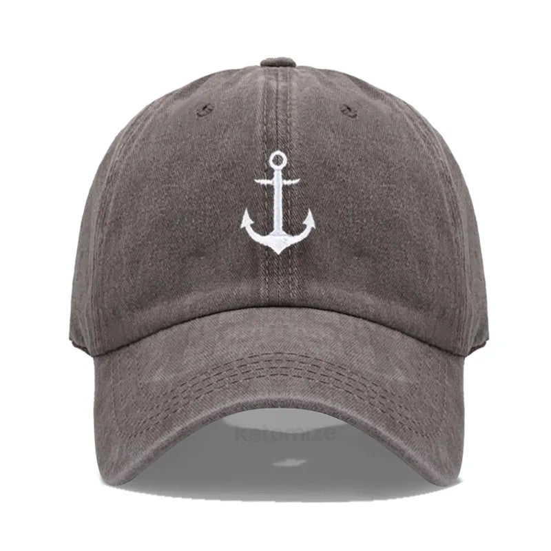 Anchor Embroidered Baseball Cap for Women Men Fashion Adjustable Soft Washed Cotton Dad Hat Unisex Classic Golf Caps