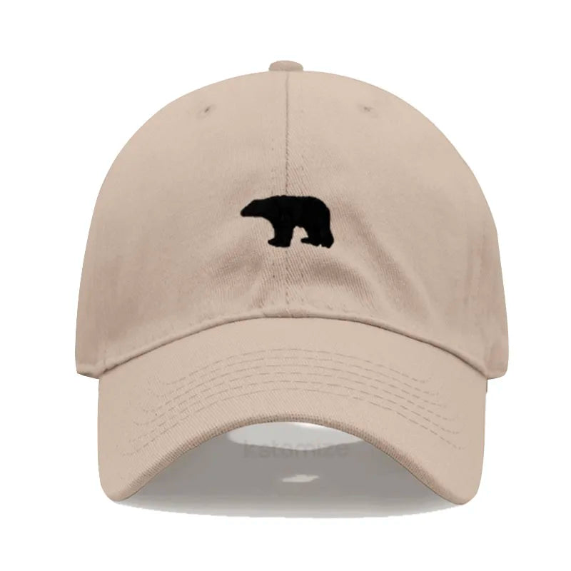 little Bear Embroidery Baseball Cap for Women Men Fashion Adjustable Soft Washed Cotton Dad Hat Unisex Classic Golf Caps