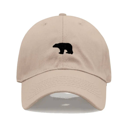 little Bear Embroidery Baseball Cap for Women Men Fashion Adjustable Soft Washed Cotton Dad Hat Unisex Classic Golf Caps
