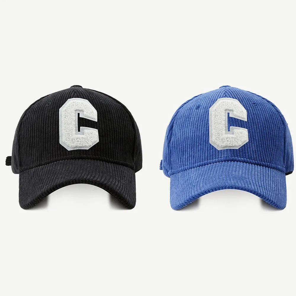 Spring Autumn Corduroy Baseball Cap for Women Men Unisex Vintage C Snapback Hip Hop Hats Winter Adjustable Outdoor Sport Hat