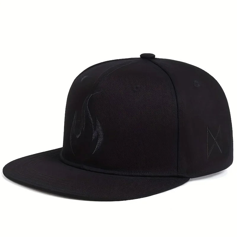 Unisex Flame Embroidery Hip-hop Hats Spring Autumn Adjustable Casual Snapback Baseball Caps Outdoor Sunscreen Hat