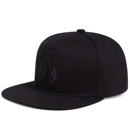 Unisex Flame Embroidery Hip-hop Hats Spring Autumn Adjustable Casual Snapback Baseball Caps Outdoor Sunscreen Hat