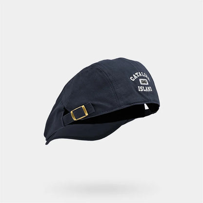 Unisex Letter Embroidery Beret Flat Cap – Vintage Cotton Gatsby Newsboy Hat