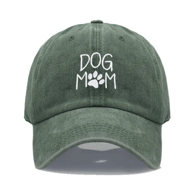 Dog Mom Embroidered Baseball Cap for Women Men Fashion Adjustable Soft Cotton Dad Hat Unisex Classic Golf Caps