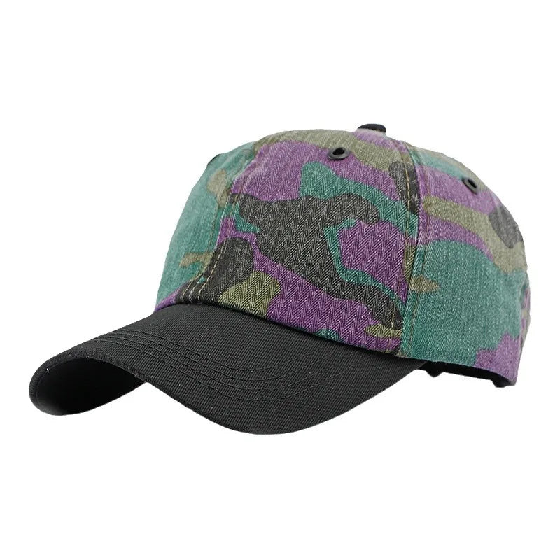 Ethnic Wind Hat for Men and Women Outdoor Sunshade Baseball Hat Fashion Imitation Cowboy Print Hard Top Duck Tongue Hat Trend