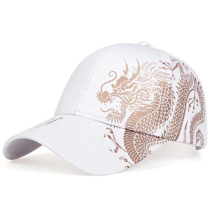 Unisex Baseball Cap Black Adjustable Chinese Style Cap Dragon Print Casual Snapback hats Bone Hip Hop Hat sun hats gorras