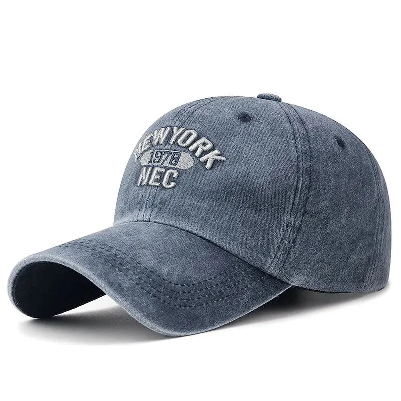 Unisex Washed Cotton Baseball Cap Korean Style Embroidered Letter Soft Top Hat