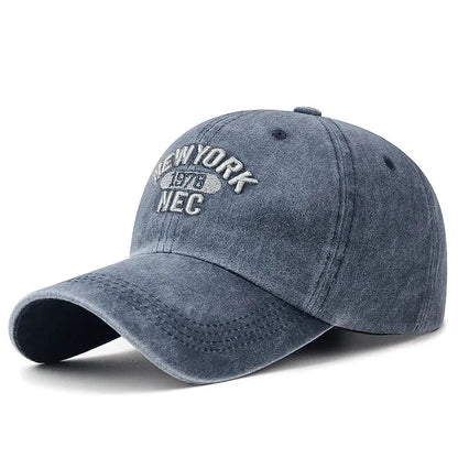 Unisex Washed Cotton Baseball Cap Korean Style Embroidered Letter Soft Top Hat