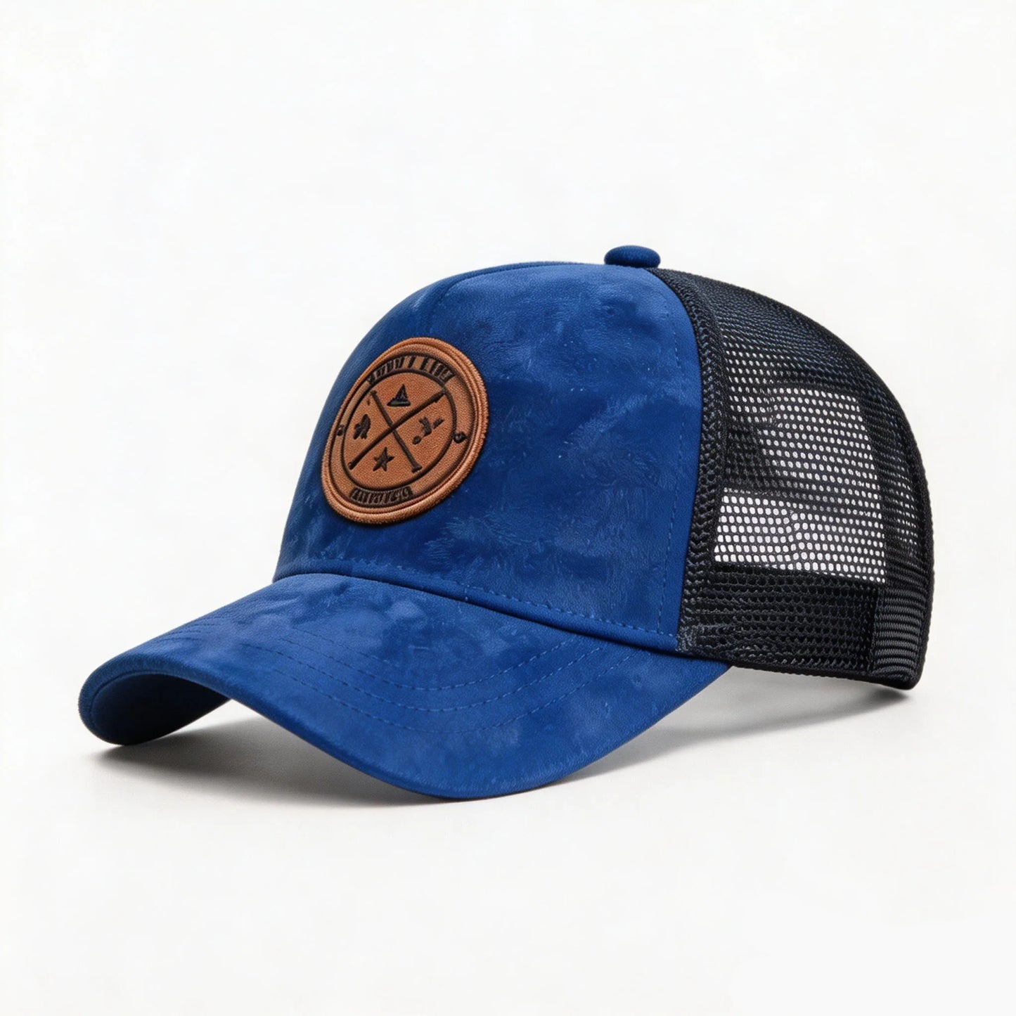 Letter Embroidered Baseball Cap Suede Breathable Mesh Truck Driver Cap Men Women Sun Cap