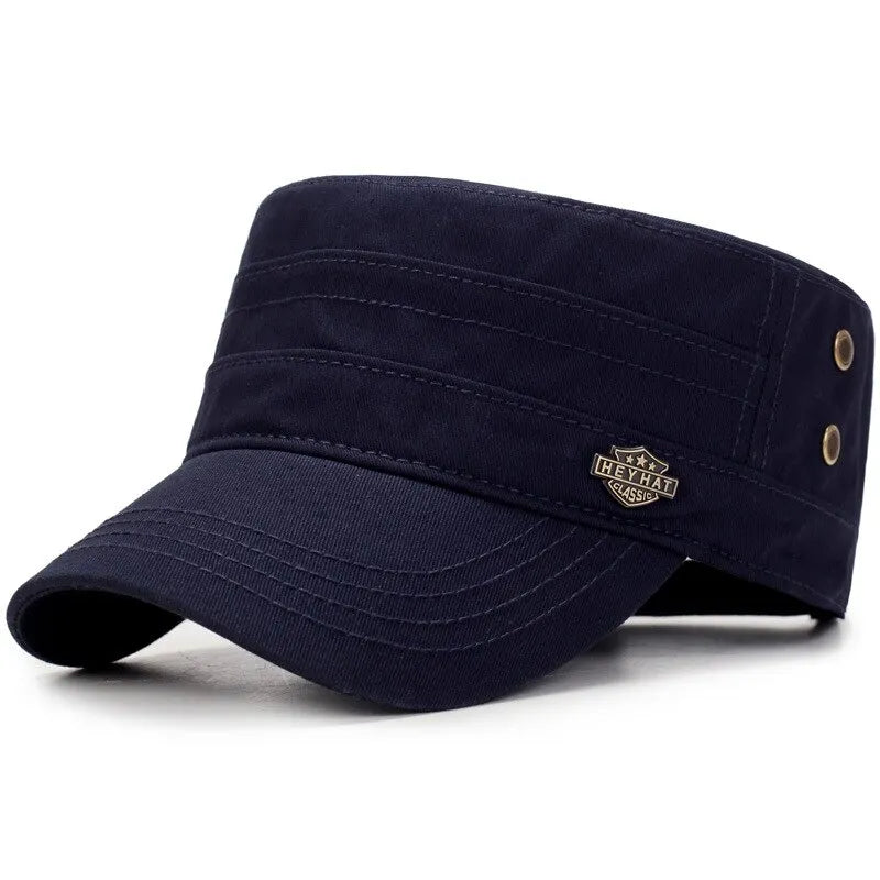 Small Iron Standard Flat Hat Spring Outdoor Travel Hat Men'S Cotton Shield Hat