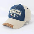 Trendy Distressed Cotton Baseball Cap with Embroidered Lettering - Adjustable Outdoor Headwear