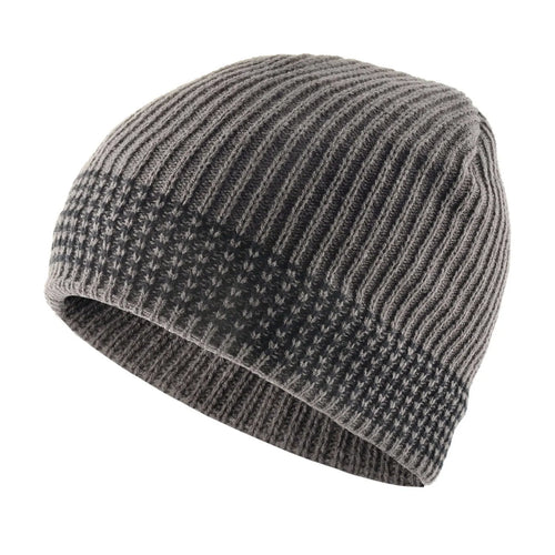 Men's Skullies Beanies Knitted Wool Hats Men Winter Knitting Thick Beanie Hat Double Layer Solid Color Velvet Warm Bonnet Cap