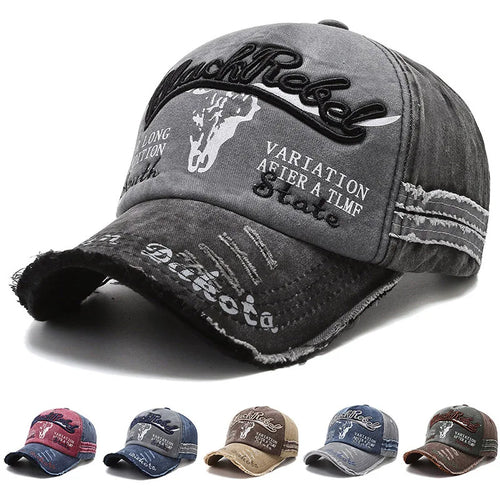 Evrfelan Denim Baseball Cap Hip Hop Letter Snapback Casual Outdoor Hat