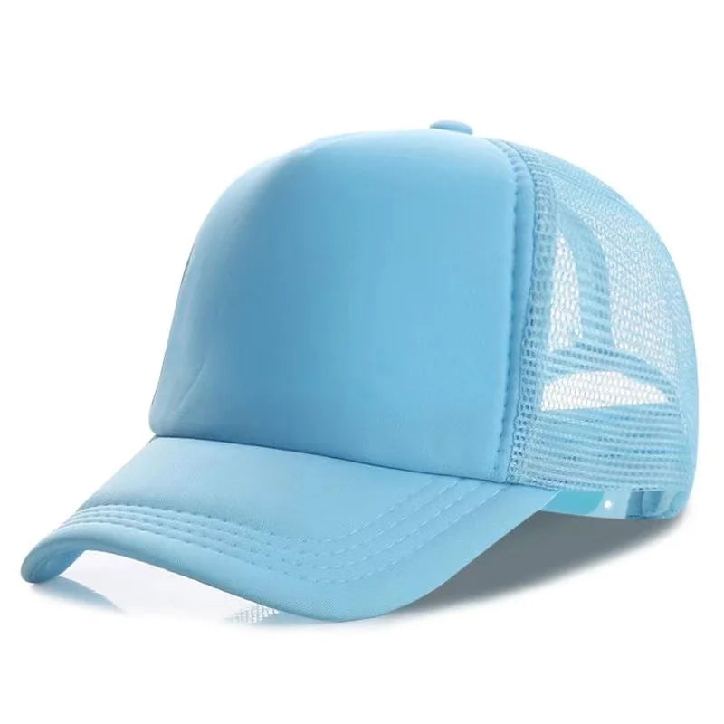 1 Piece Summer Trucker Hat Men Women Net Polyester Baseball Cap Blank Mesh Dad Hats Adjustable Sun Hat Visor