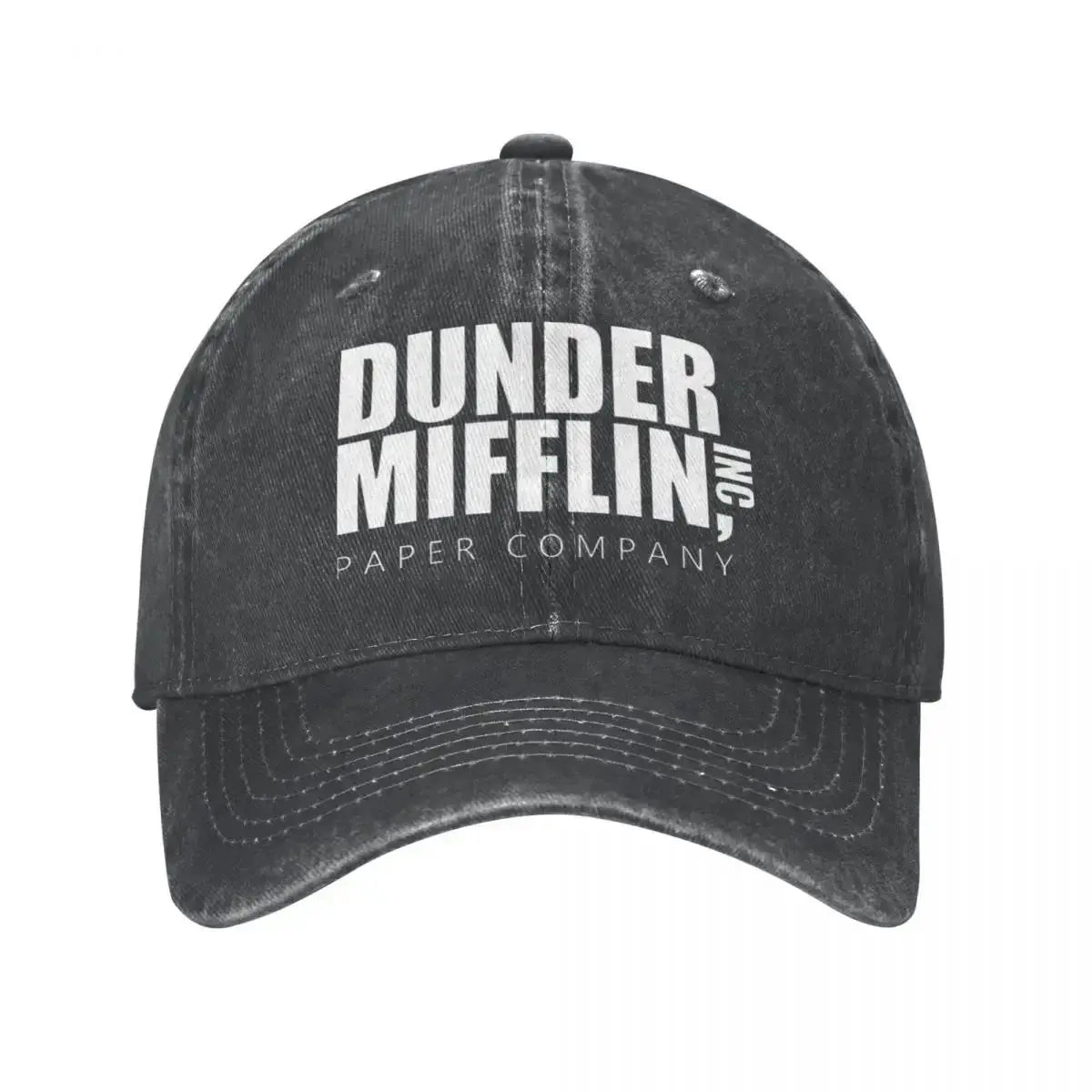 Classic Dunder Mifflin Logo Baseball Caps Men Women Distressed Denim Washed Sun Cap The Office Travel Adjustable Hats Cap