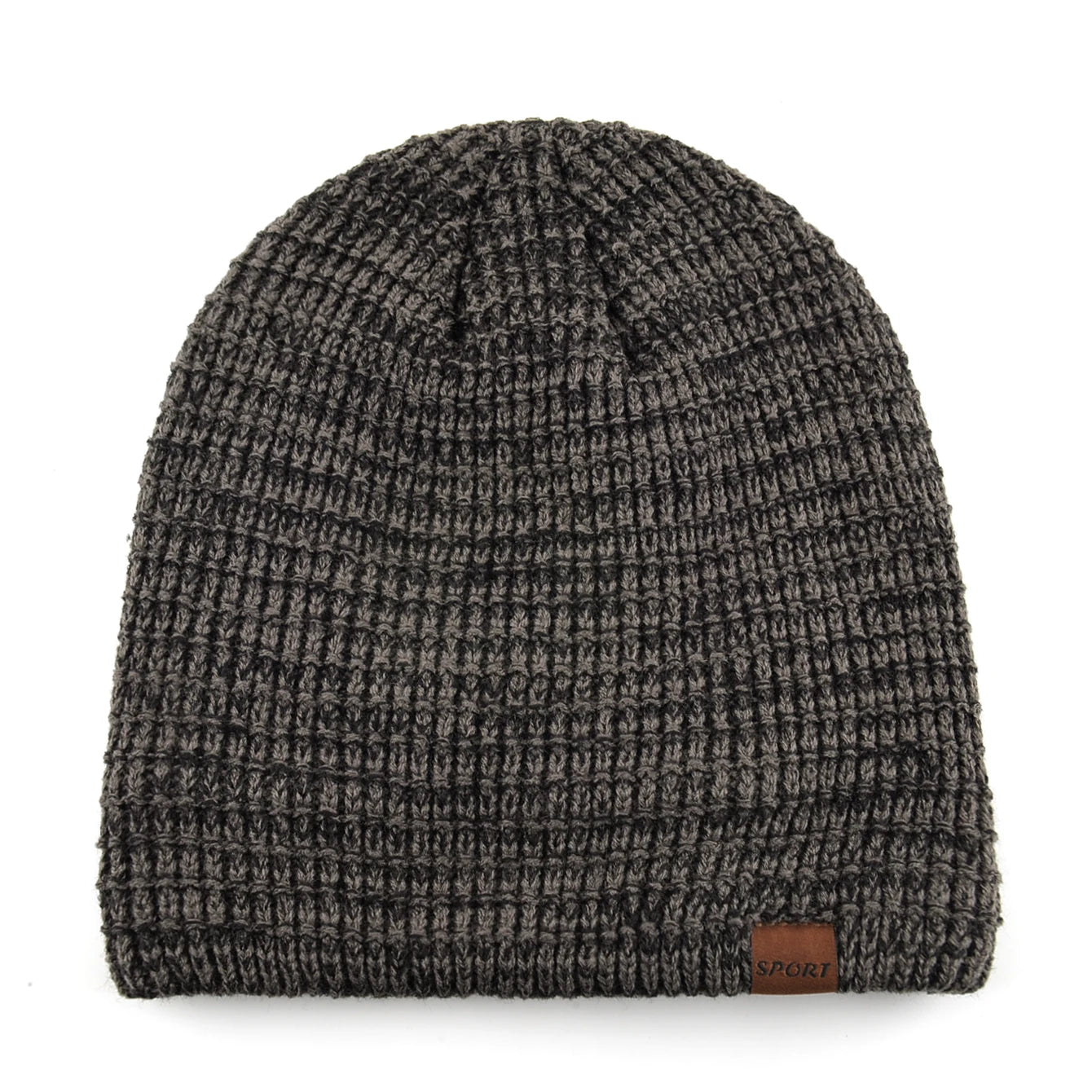 Winter Warm Skullies Beanie Men Thermal Multi-colored Knitted Minimalist Hat Thick Double-Layer Fleece Lined Skull Cap