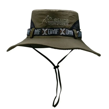 Unisex Breathable Bucket Hat – Wide Brim UV Protection Panama Safari Hiking Mesh Fisherman Sun Cap (Summer Outdoor)