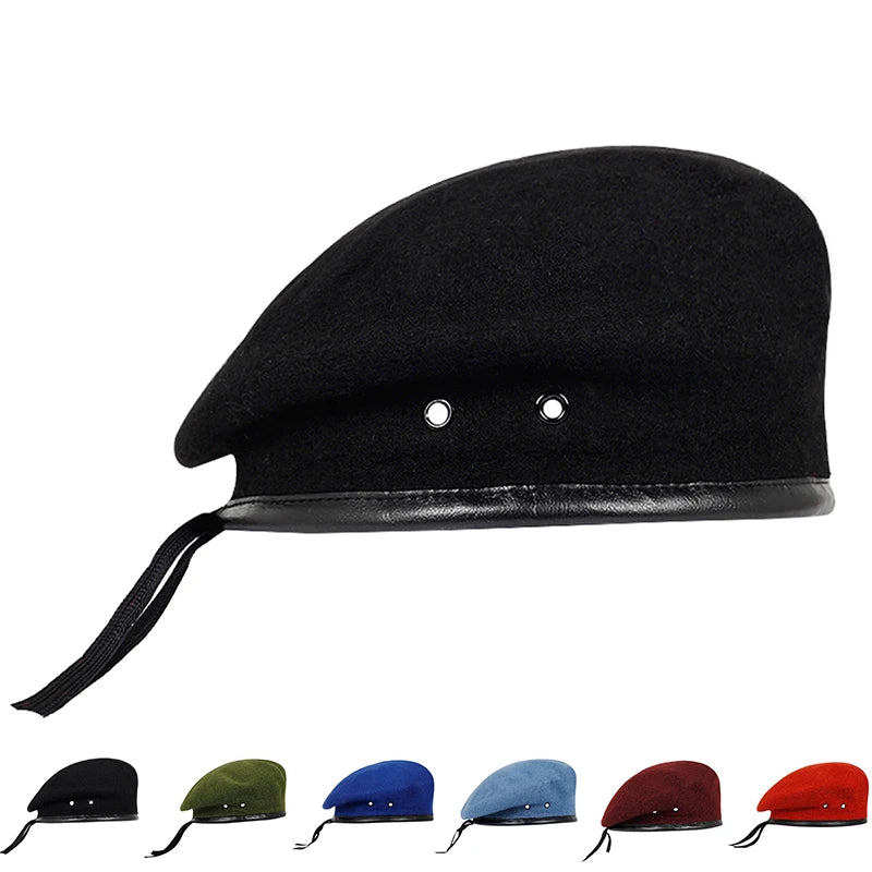 Unisex Solid Color Beret Men Women Painters Hats Autumn Winter Warm Berets Flat Caps