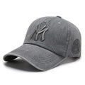 Unisex Washed Distressed Baseball Cap – Korean Style Embroidered Casual Sun Hat