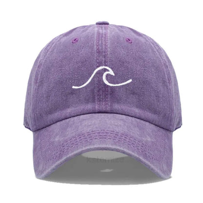 Men's Baseball Cap Women's Washed Cotton Waves Embroidery Embroidery Dad Hat Sport Golf Caps For Man Sun Hats Dropshipping