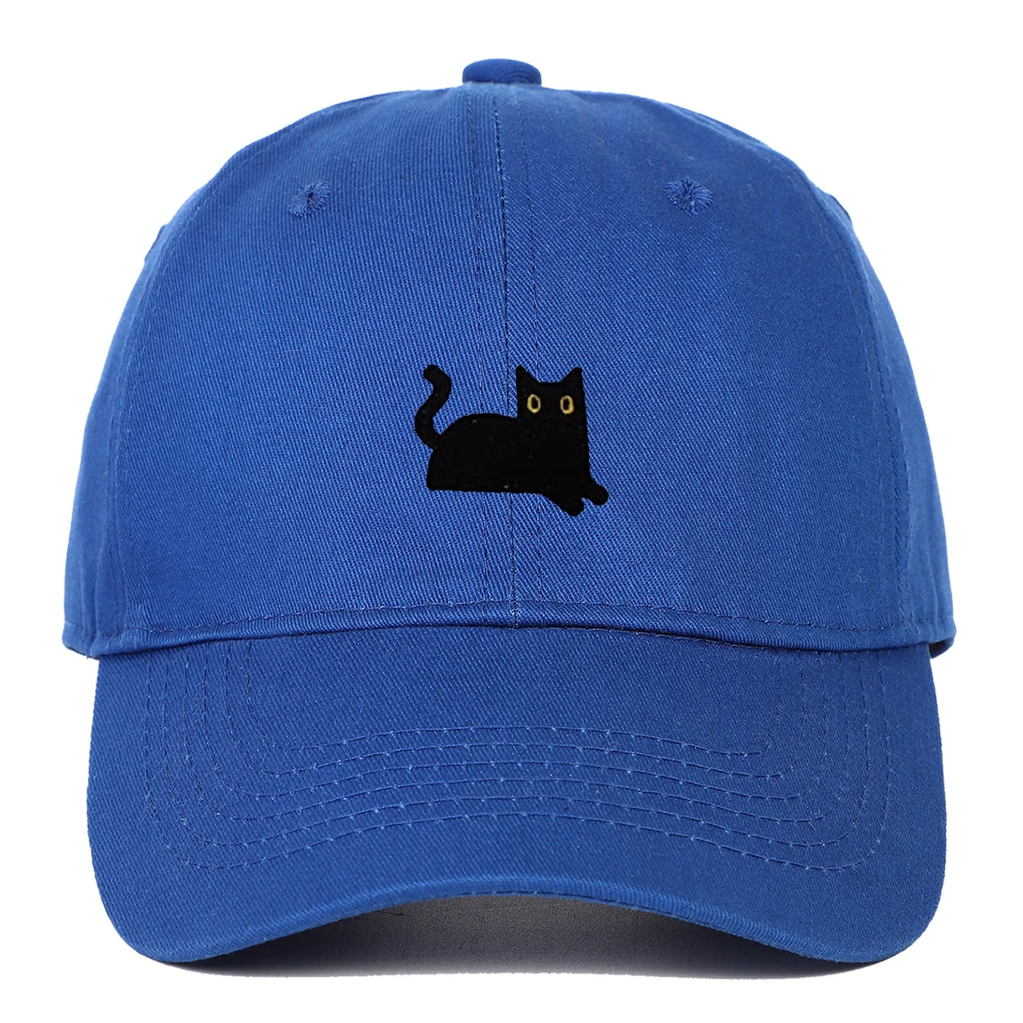 New Cute Cat Embroidery Soft Top Baseball Cap Men and Women Summer Visor Outdoor Hip Hop Dad Hat Black