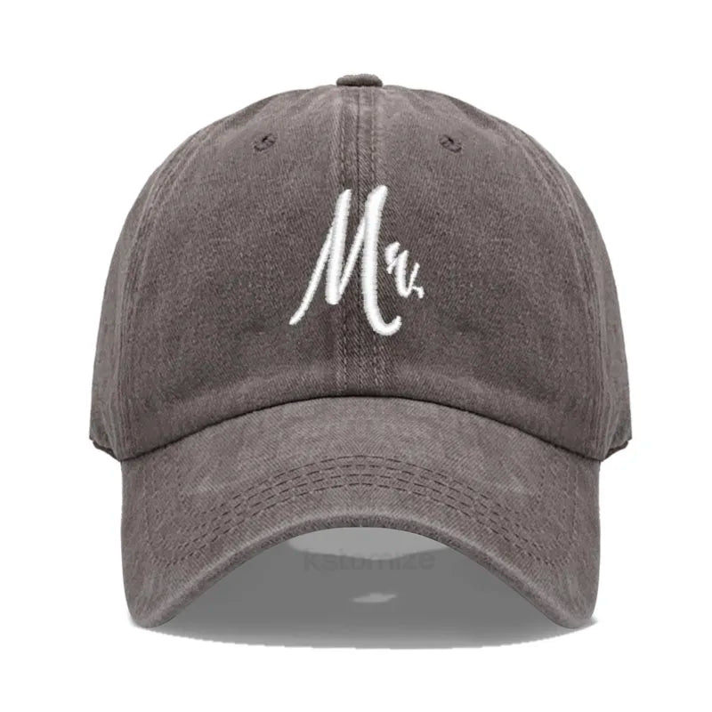 Matching Mr. & Mrs. Baseball Cap Men's Women's Cotton Embroidery Sport Golf Caps Bridal Gift Newlywed Honeymoon Wedding Gift