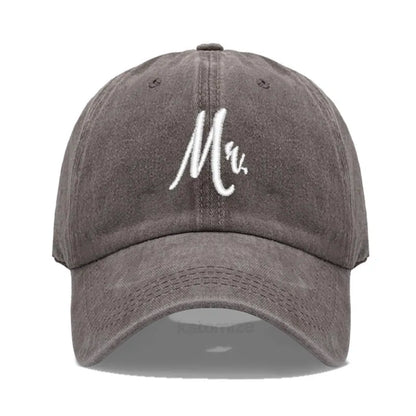 Matching Mr. & Mrs. Baseball Cap Men's Women's Cotton Embroidery Sport Golf Caps Bridal Gift Newlywed Honeymoon Wedding Gift