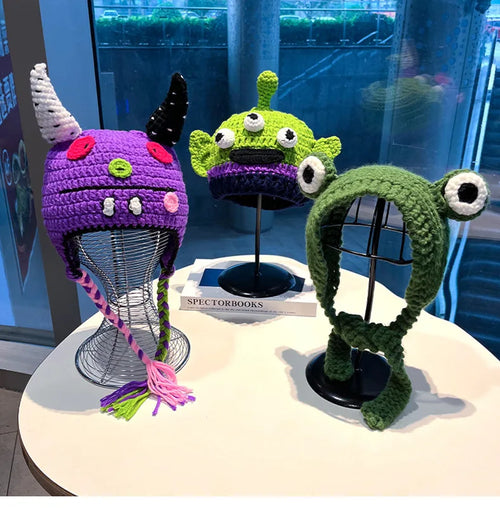 Unisex Balaclava Fashion Cosplay Carnival Party Winter Warm Cap Adult Children Autumn Winter Funny Cartoon Monster Knitted Hat